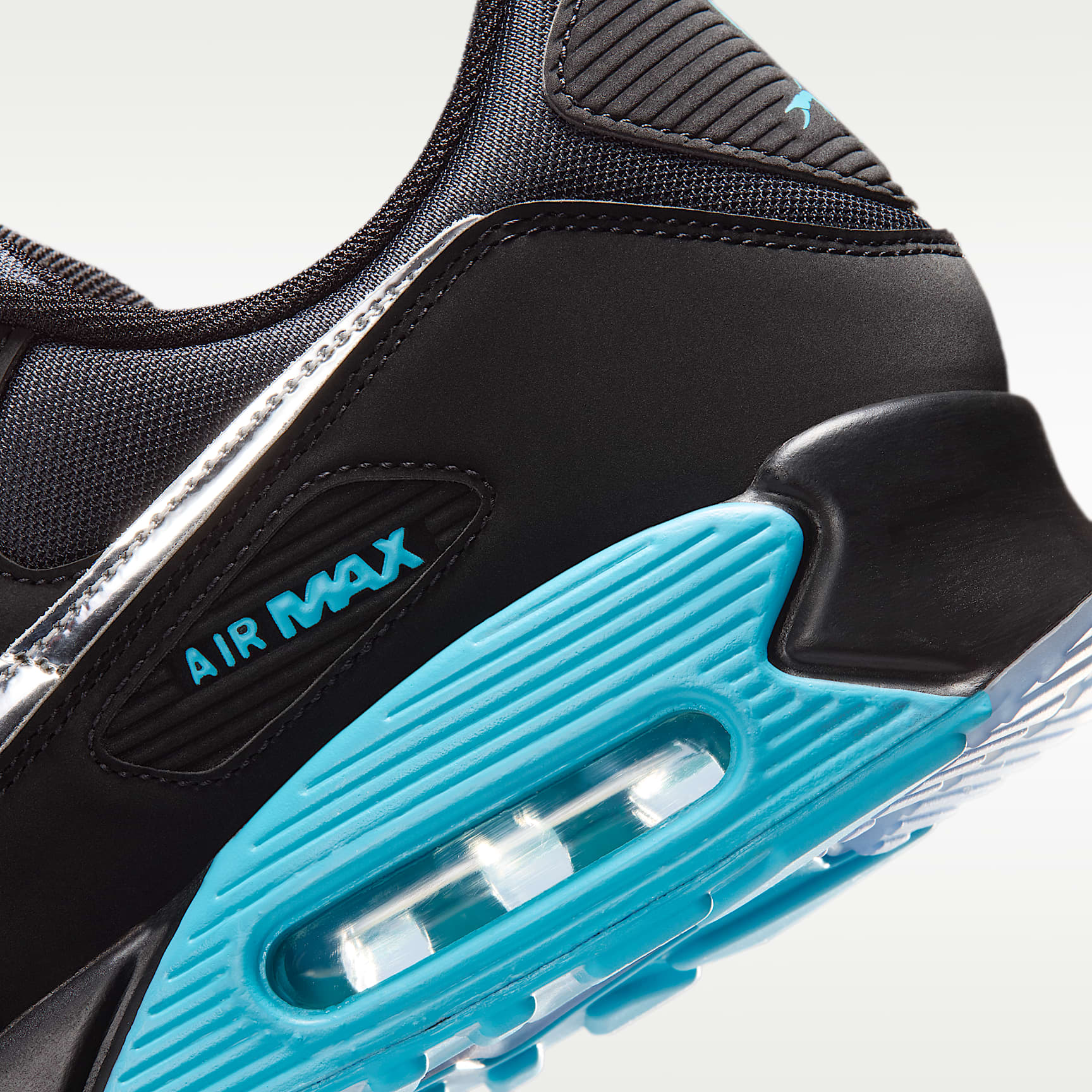 Nike Air Max 90 Premium "Scorpion" Schuh (Herren) – Schwarz/Gamma Blue/Ice/Chrome