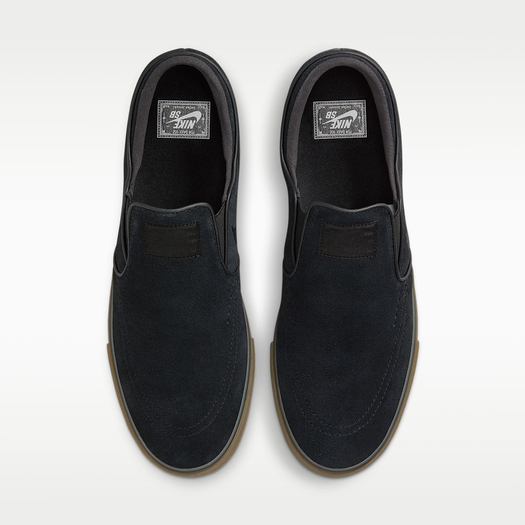 Nike SB Janoski+ Slip Skateboardschuh – Schwarz/Schwarz/Gum Light Brown/Schwarz