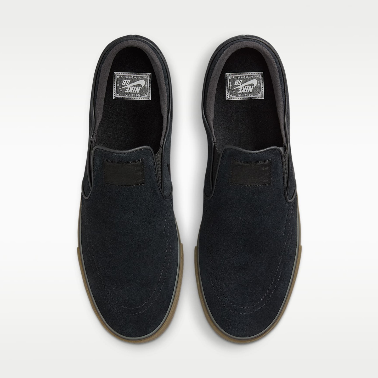 Nike SB Janoski+ Slip Skateboardschuh – Schwarz/Schwarz/Gum Light Brown/Schwarz