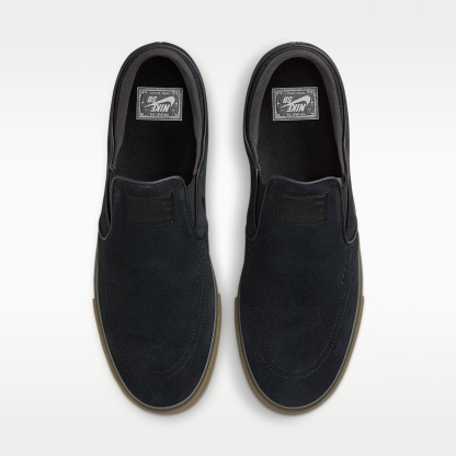 Nike SB Janoski+ Slip Skateboardschuh – Schwarz/Schwarz/Gum Light Brown/Schwarz