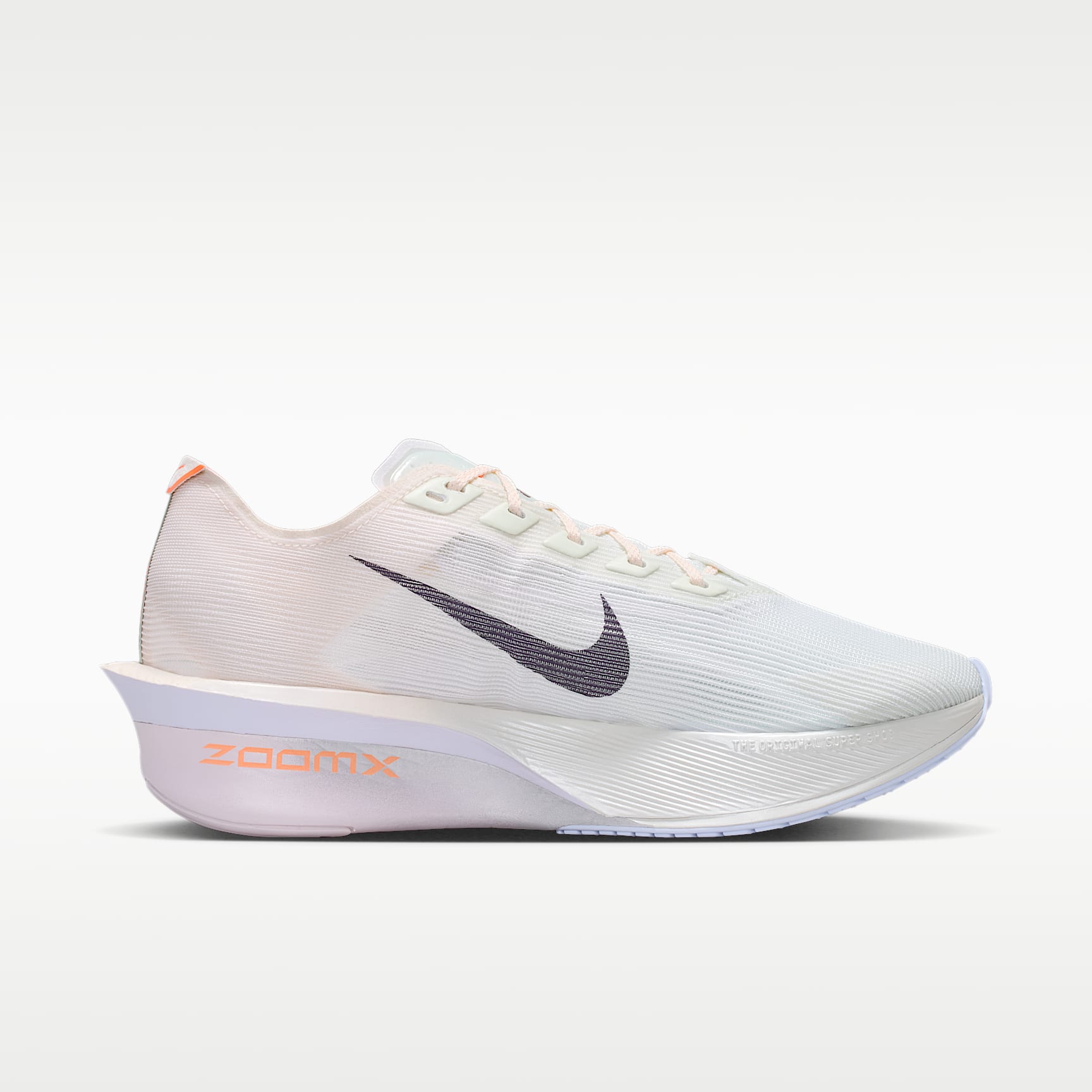Nike Vaporfly 4 Straßenlaufschuh für Wettkämpfe (Damen) – Barely Green/Chalk/Hyper Crimson/Purple Dynasty