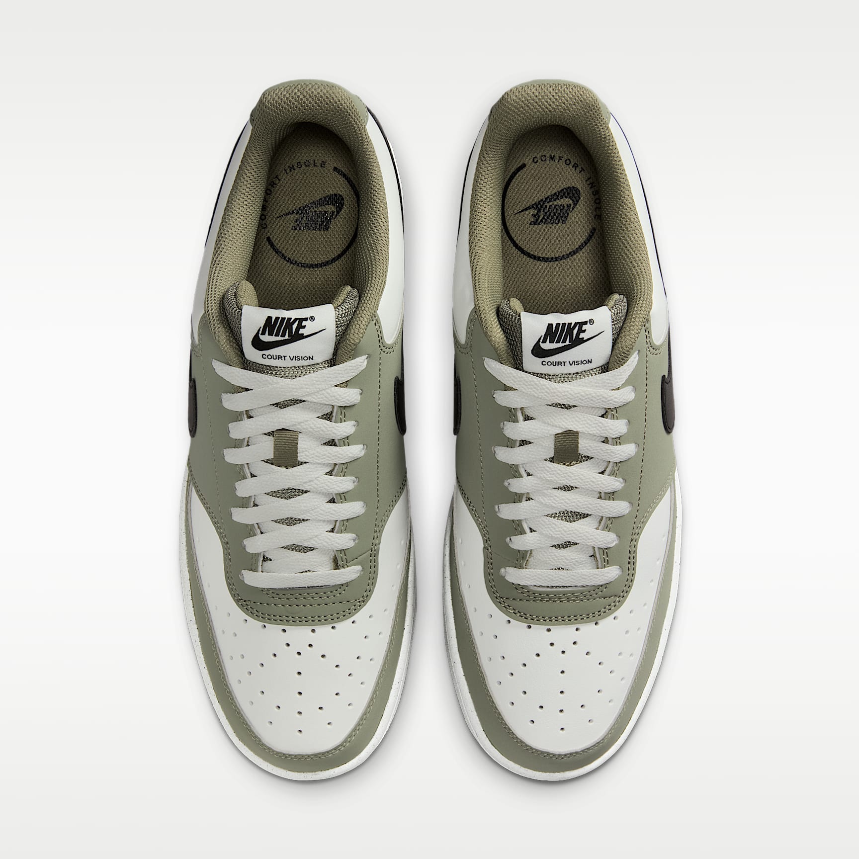 Nike Court Vision Low Herrenschuh – Summit White/Silver Sage/Schwarz