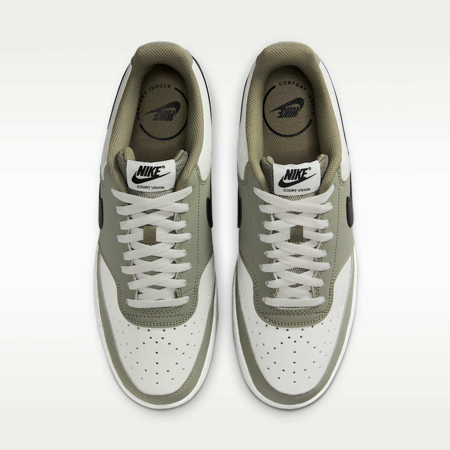 Nike Court Vision Low Herrenschuh – Summit White/Silver Sage/Schwarz