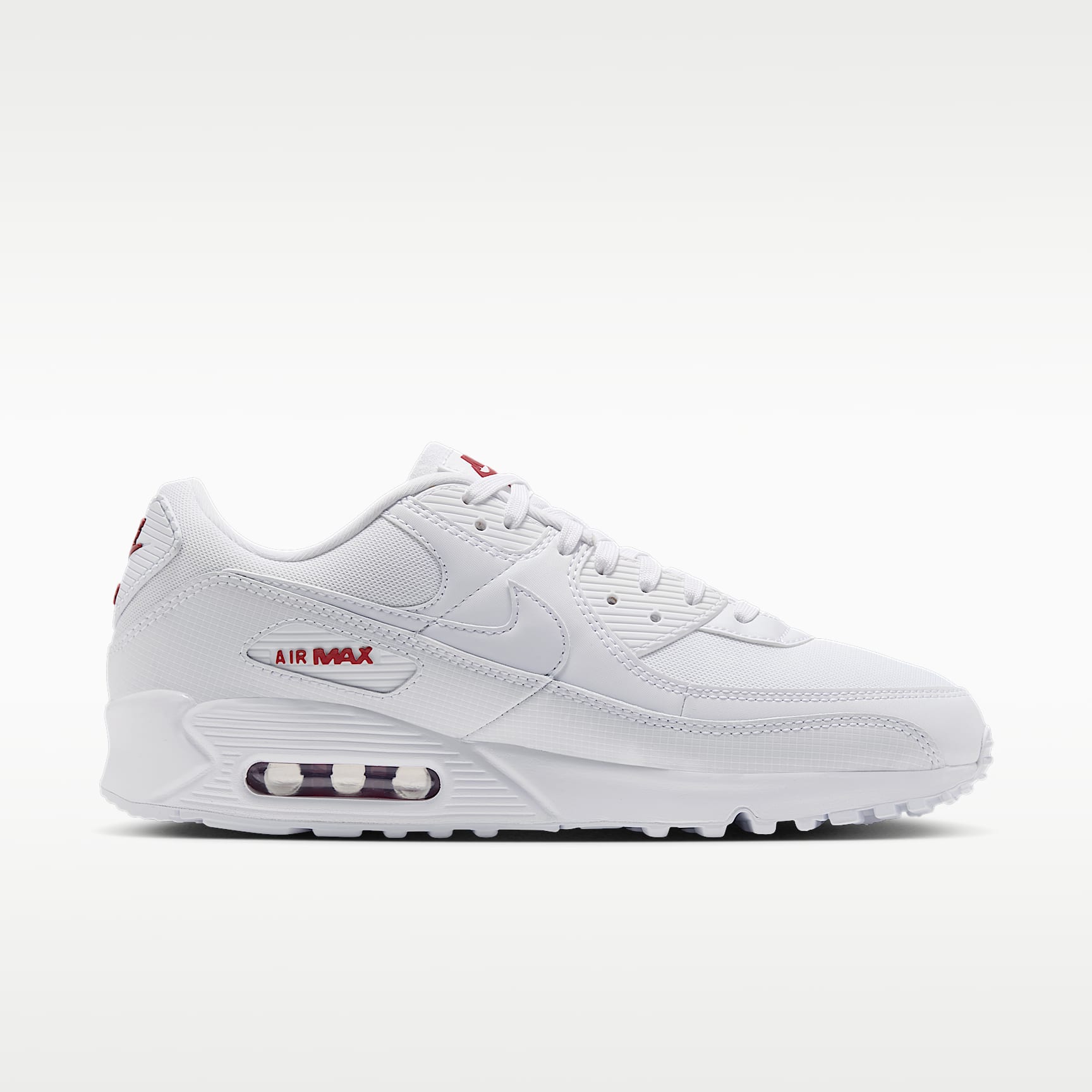 Nike Air Max 90 Schuh (Herren) – Weiß/Tough Red/Weiß