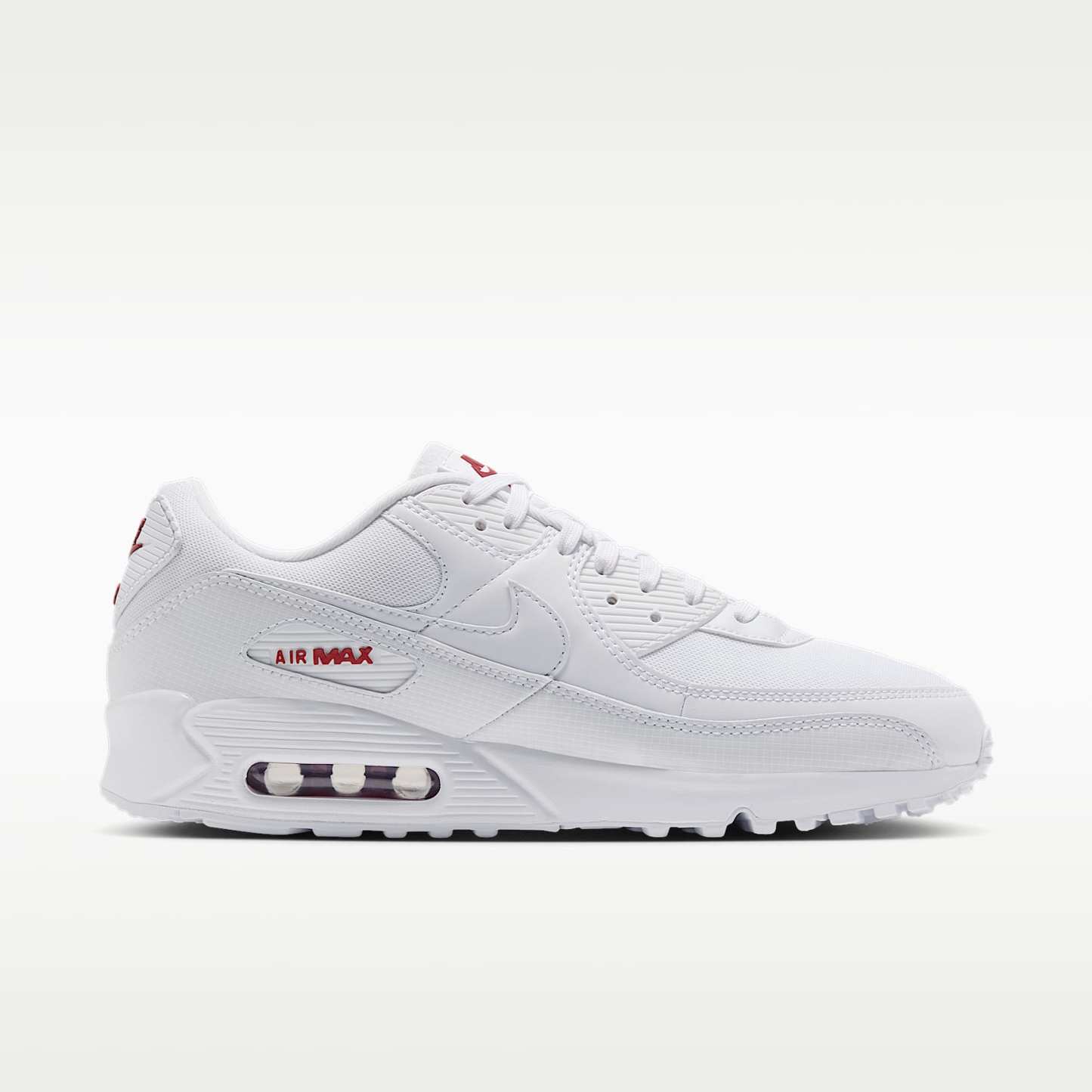 Nike Air Max 90 Schuh (Herren) – Weiß/Tough Red/Weiß