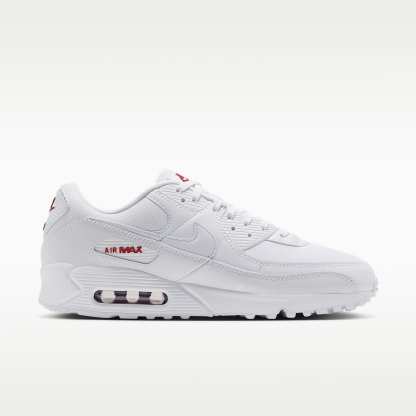 Nike Air Max 90 Schuh (Herren) – Weiß/Tough Red/Weiß