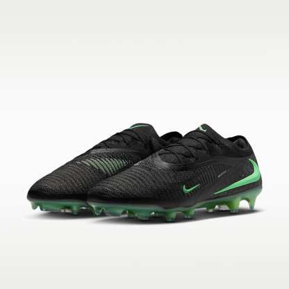 Nike Phantom 6 Low Elite Fußballschuh für normalen Rasen – Schwarz/Schwarz/Illusion Green