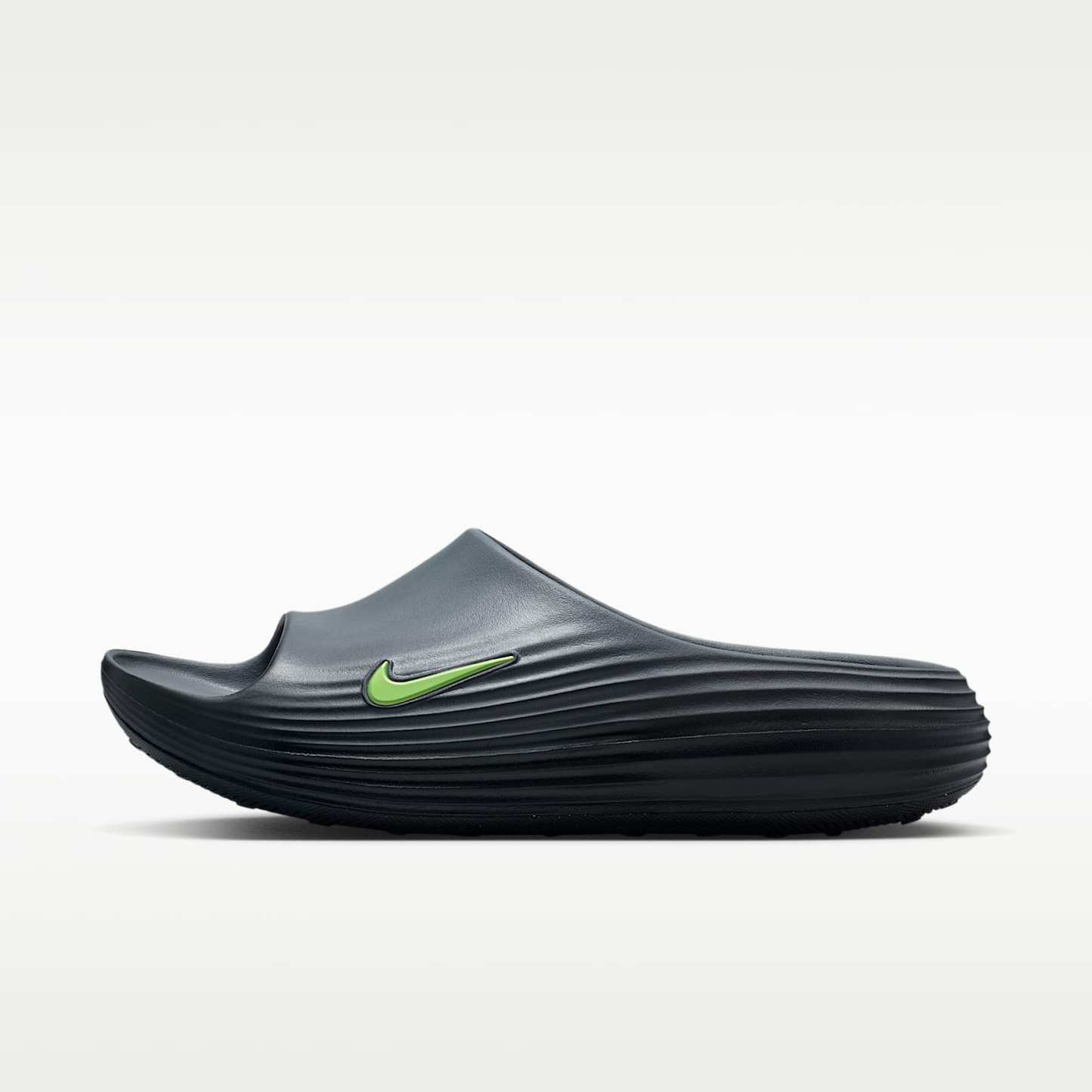 Nike ReactX Rejuven8 Slides (Herren) – Cool Grey/Schwarz/Volt