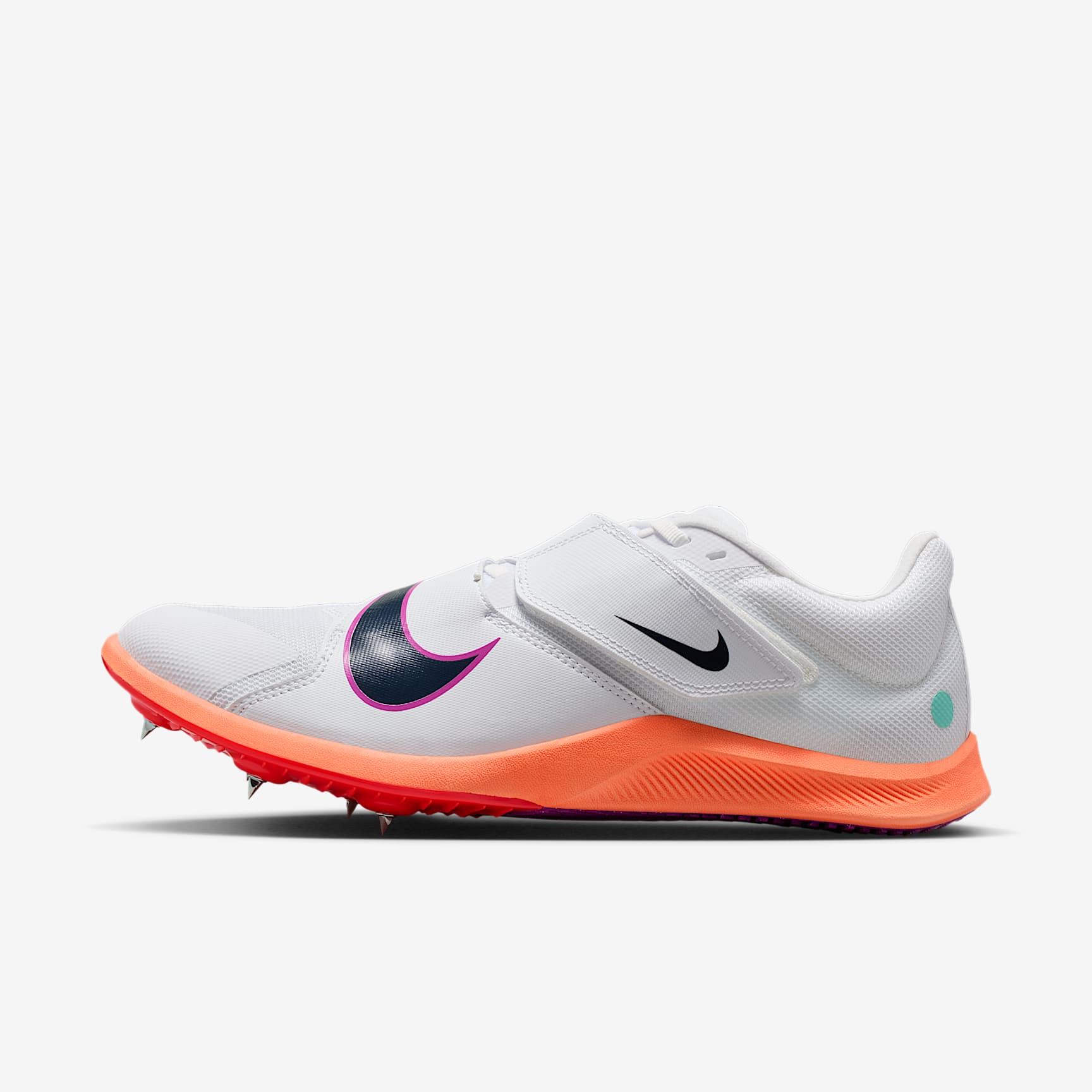 Nike Zoom Rival Jump Sprung-Spikes für Leichtathletik – Weiß/Hyper Turquoise/Bright Crimson/Obsidian