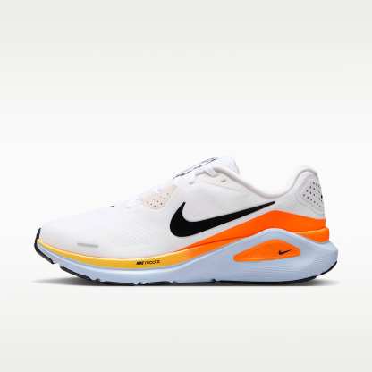 Nike Structure 26 Straßenlaufschuh (Herren) – Weiß/Hydrogen Blue/Total Orange/Schwarz