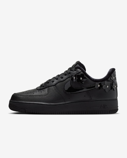Nike Air Force 1 '07 "Florette" Schuh (Damen) – Schwarz/Off Noir/Metallic Silver/Schwarz