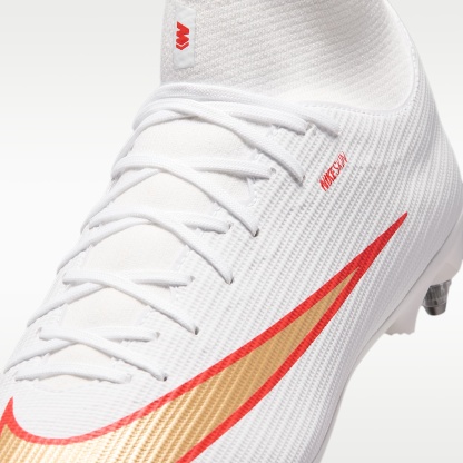 Nike Mercurial Superfly 11 Academy High-Top-Fußballschuh für weichen Rasen – Weiß/Bright Crimson/Blur