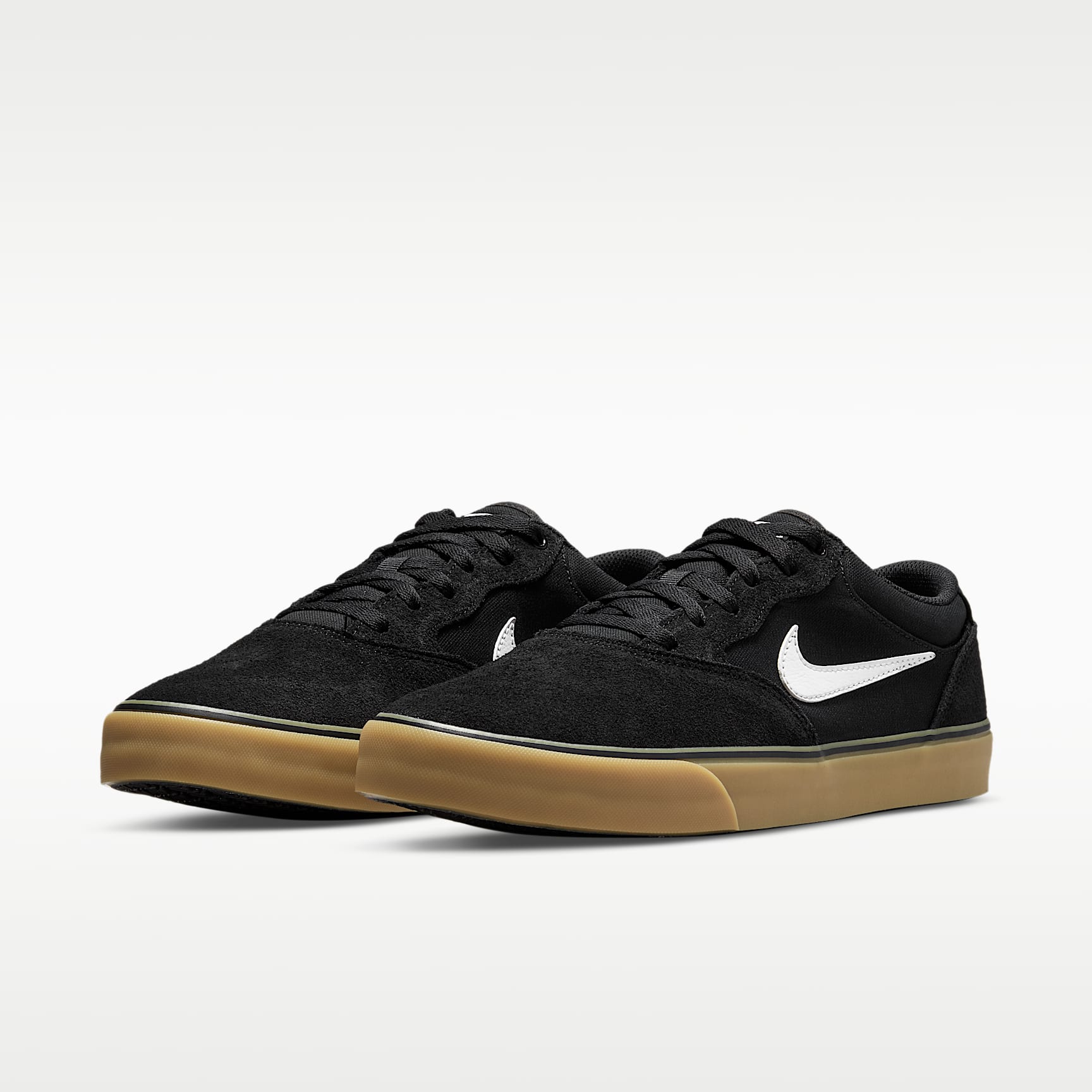 Nike SB Chron 2 Skateboardschuh – Schwarz/Schwarz/Gum Light Brown/Weiß