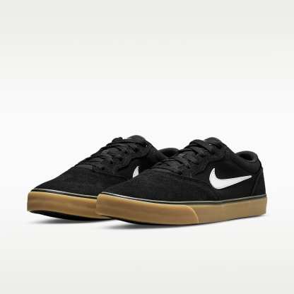 Nike SB Chron 2 Skateboardschuh – Schwarz/Schwarz/Gum Light Brown/Weiß