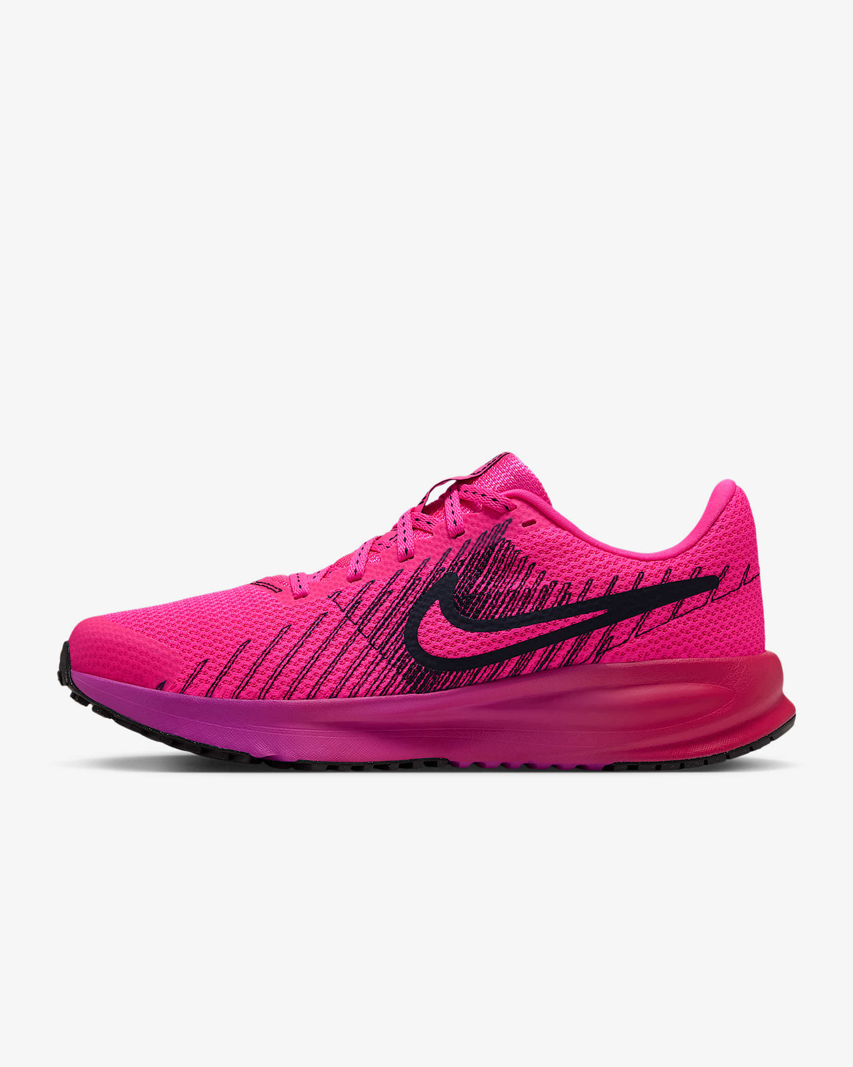 Nike Run Defy Straßenlaufschuh (Damen) – Hyper Pink/Fuchsia Blast/Laser Crimson/Schwarz