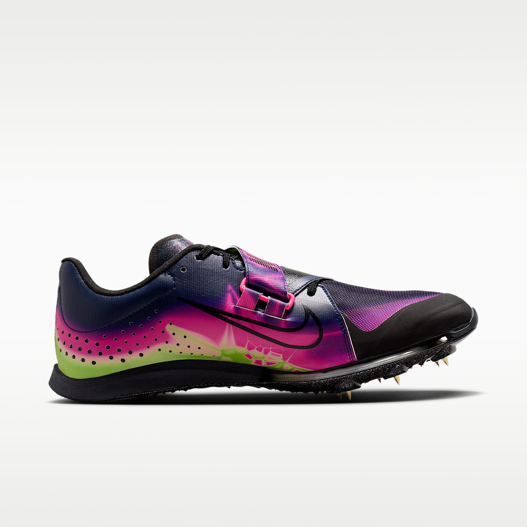 Nike Long Jump Elite Glam Leichtathletik-Sprung-Spikes – Pink Blast/Blue Void/Electric Green/Schwarz