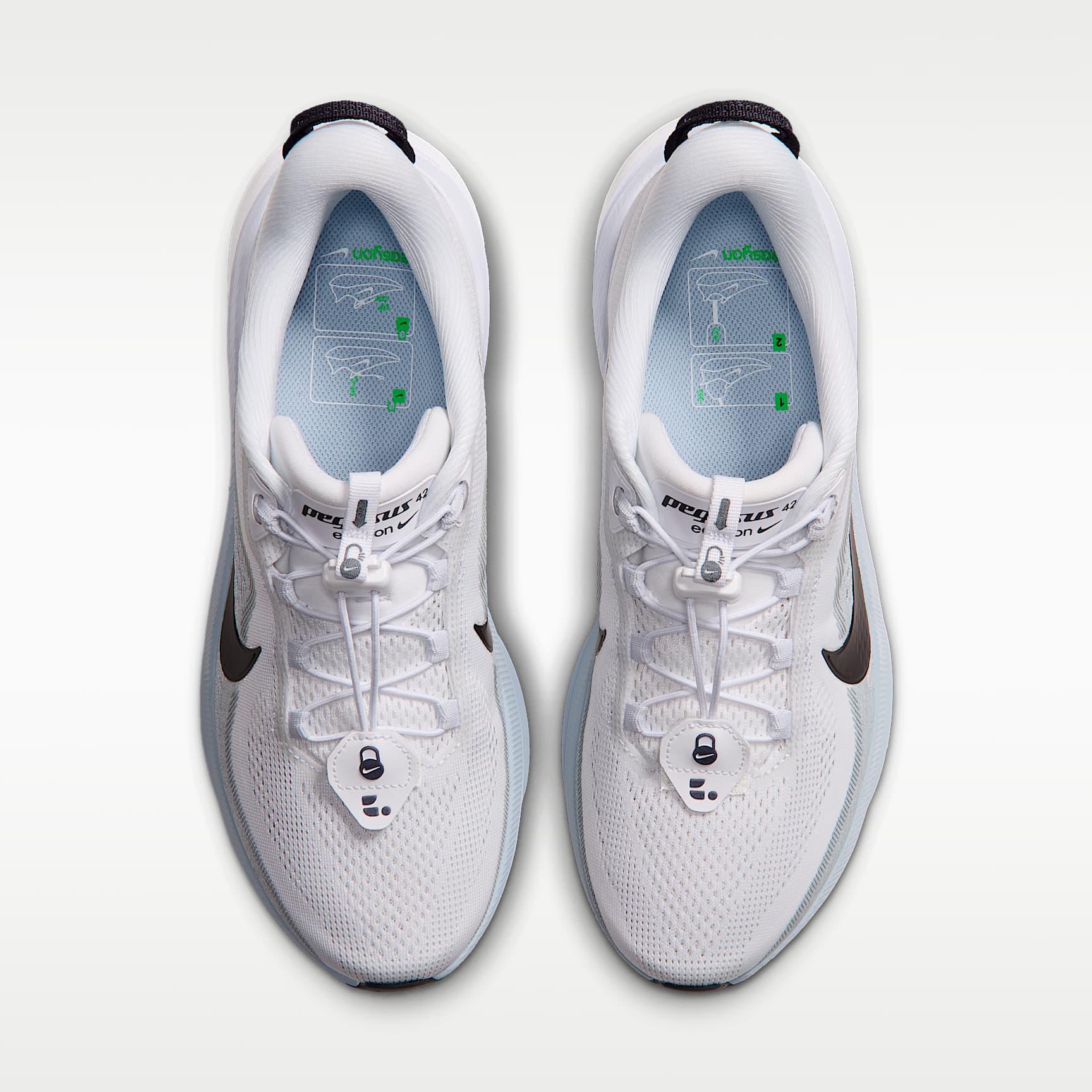 Nike Pegasus 42 EasyOn Straßenlaufschuh (Herren) – Weiß/Football Grey/Schwarz/Gridiron