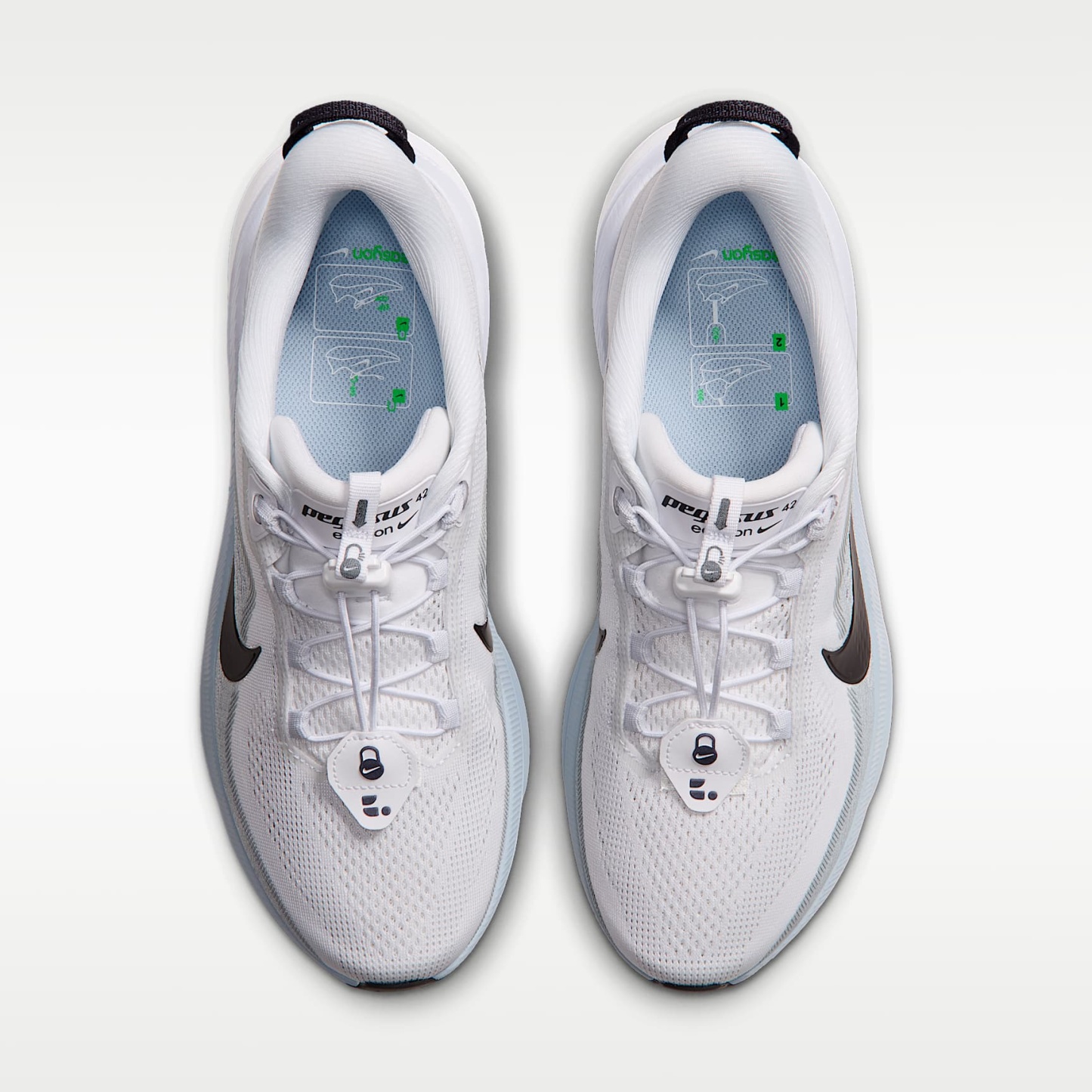 Nike Pegasus 42 EasyOn Straßenlaufschuh (Herren) – Weiß/Football Grey/Schwarz/Gridiron