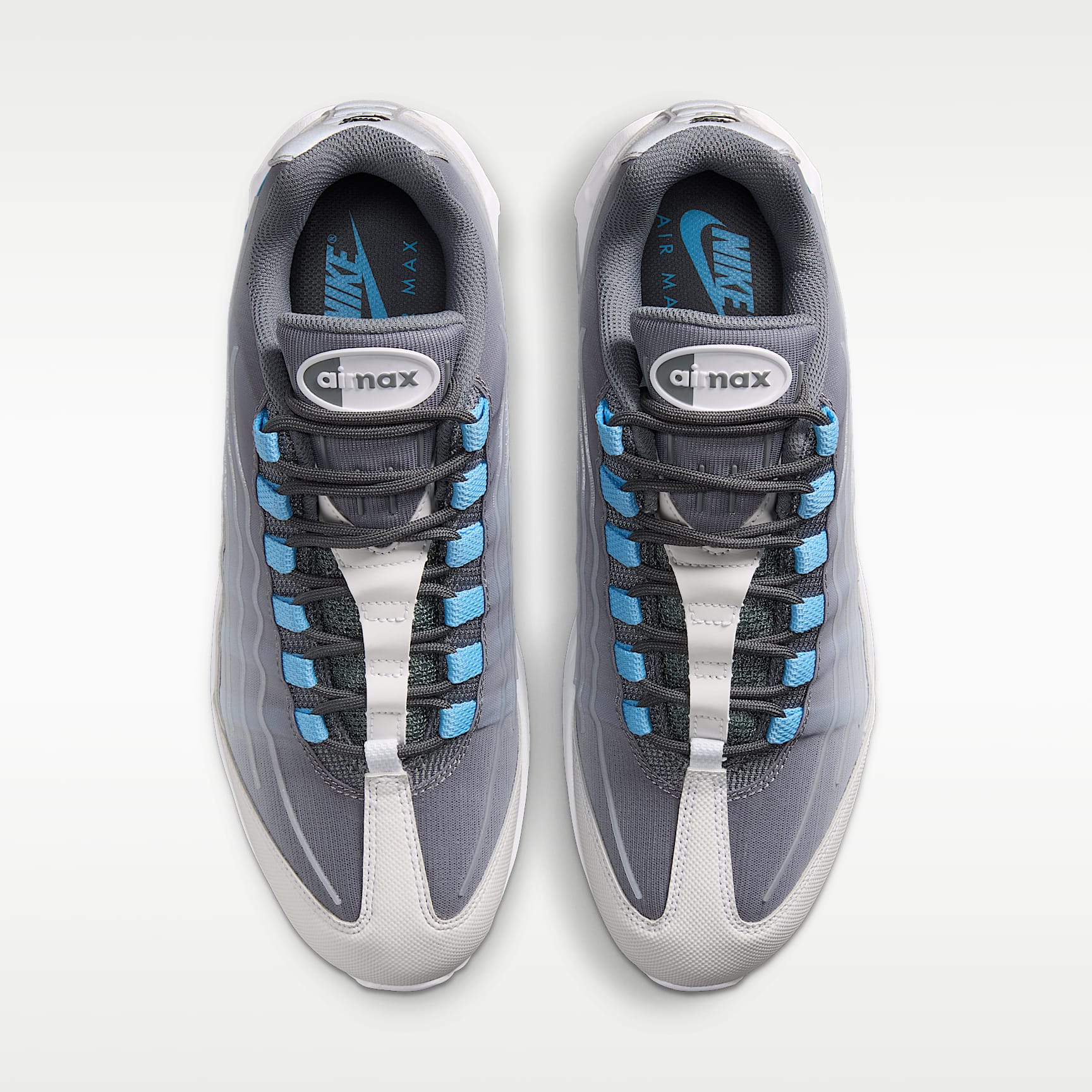 Nike Air Max 95 Big Bubble Tech Schuh (Herren) – Smoke Grey/Weiß/Schwarz/Football Blue