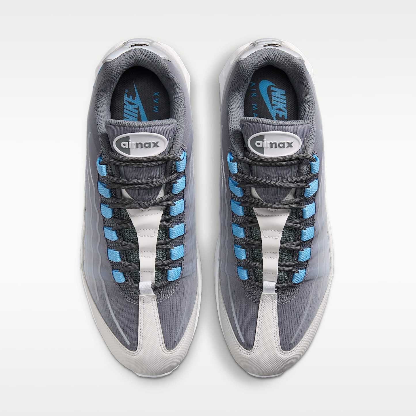 Nike Air Max 95 Big Bubble Tech Schuh (Herren) – Smoke Grey/Weiß/Schwarz/Football Blue