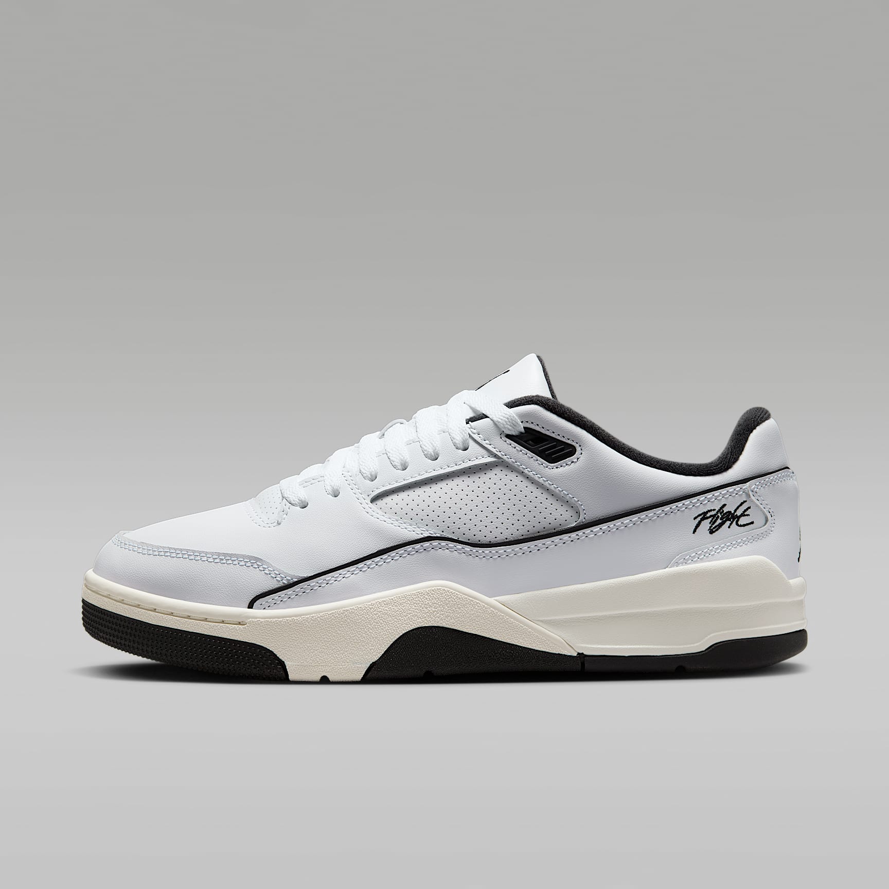 Jordan Flight Court Schuh (Herren) – Weiß/Sail/Schwarz
