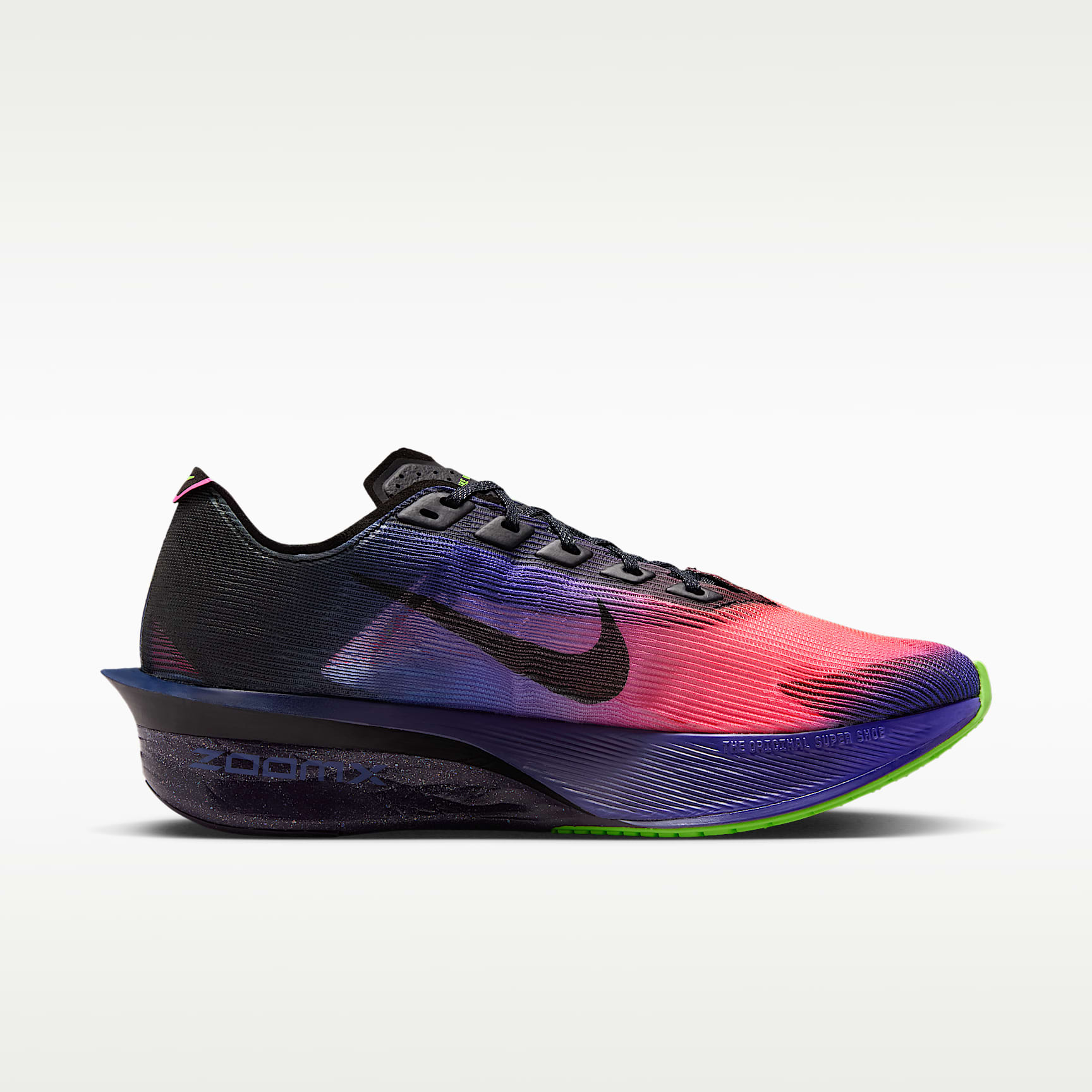 Nike Vaporfly 4 Glam Laufschuhe für Straßenwettkämpfe (Damen) – Dark Obsidian/Purple Dynasty/Flash Crimson/Schwarz