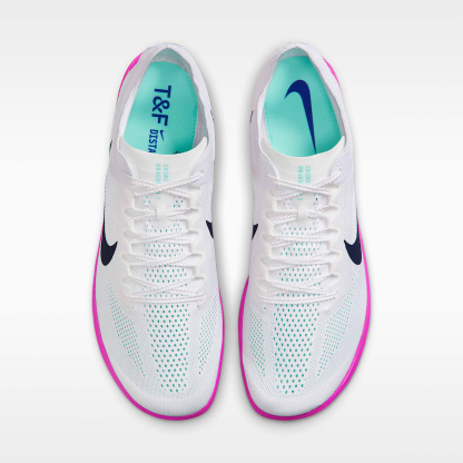Nike Dragonfly 2 Track & Field Langstrecken-Spikes – Weiß/Hyper Turquoise/Fire Pink/Obsidian