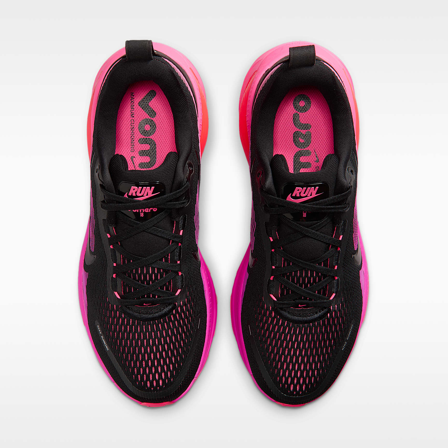 Nike Vomero 18 Straßenlaufschuh (Damen) – Schwarz/Hyper Pink/Laser Crimson/Schwarz