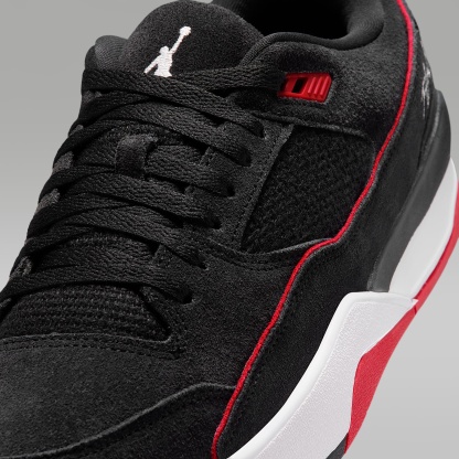 Jordan Flight Court Schuh (Herren) – Schwarz/University Red/Weiß