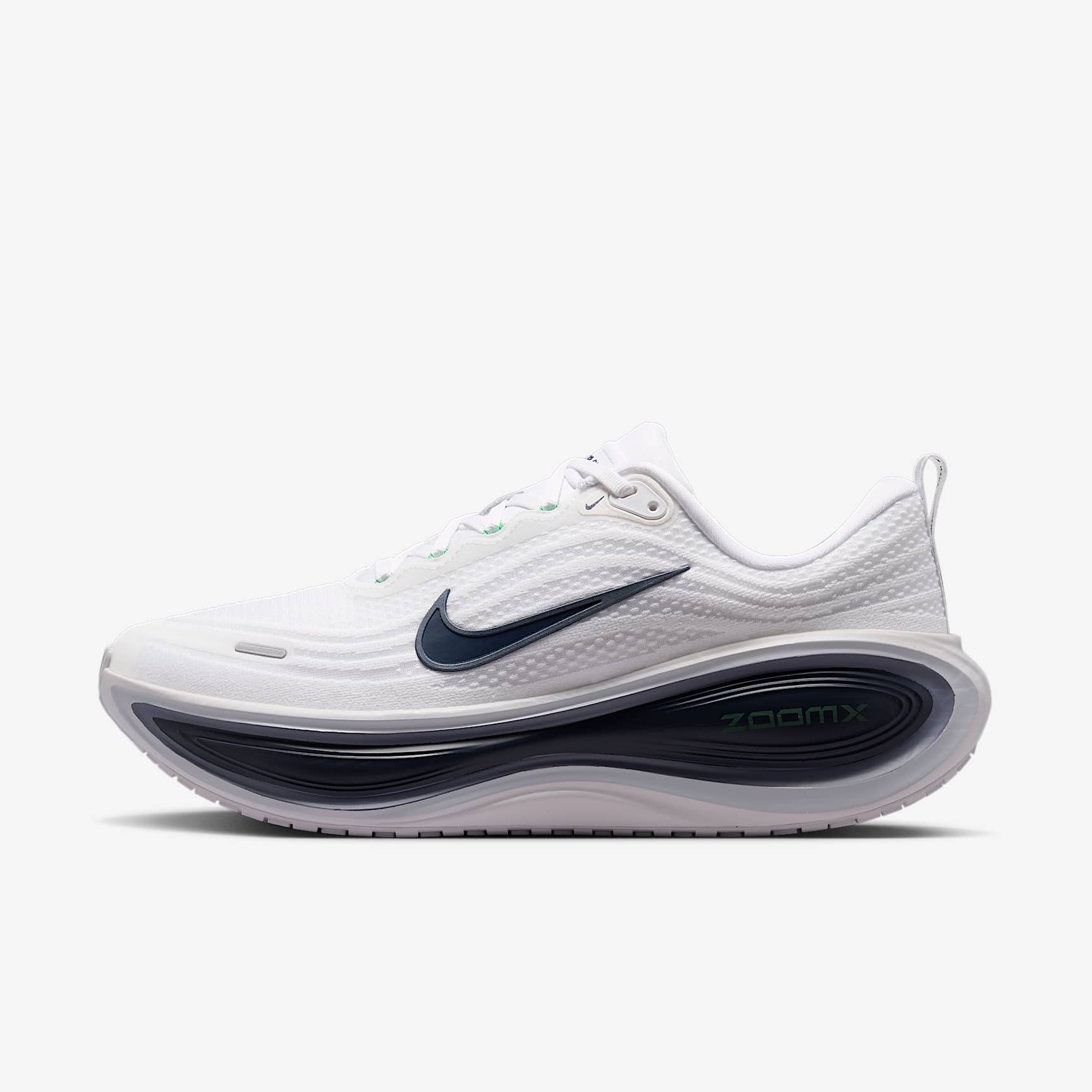 Nike Vomero Plus Straßenlaufschuh (Herren) – Weiß/Green Spark/World Indigo/Midnight Navy