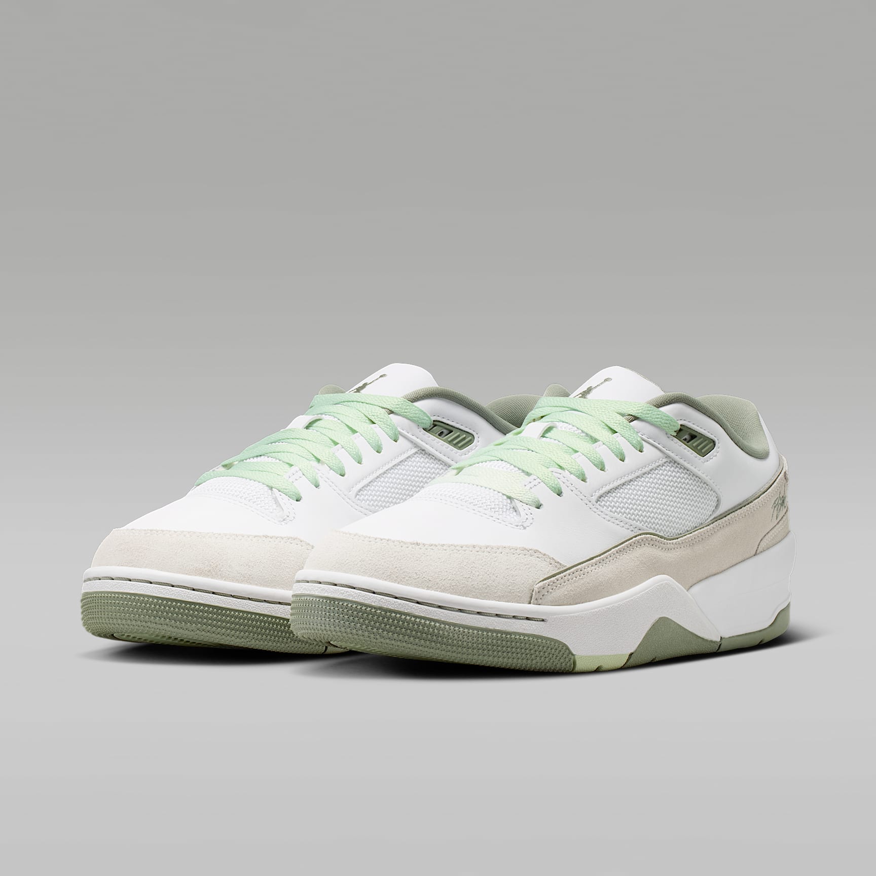 Jordan Flight Court Schuh (Herren) – Weiß/Swan/Jade Stone/Vintage Lichen