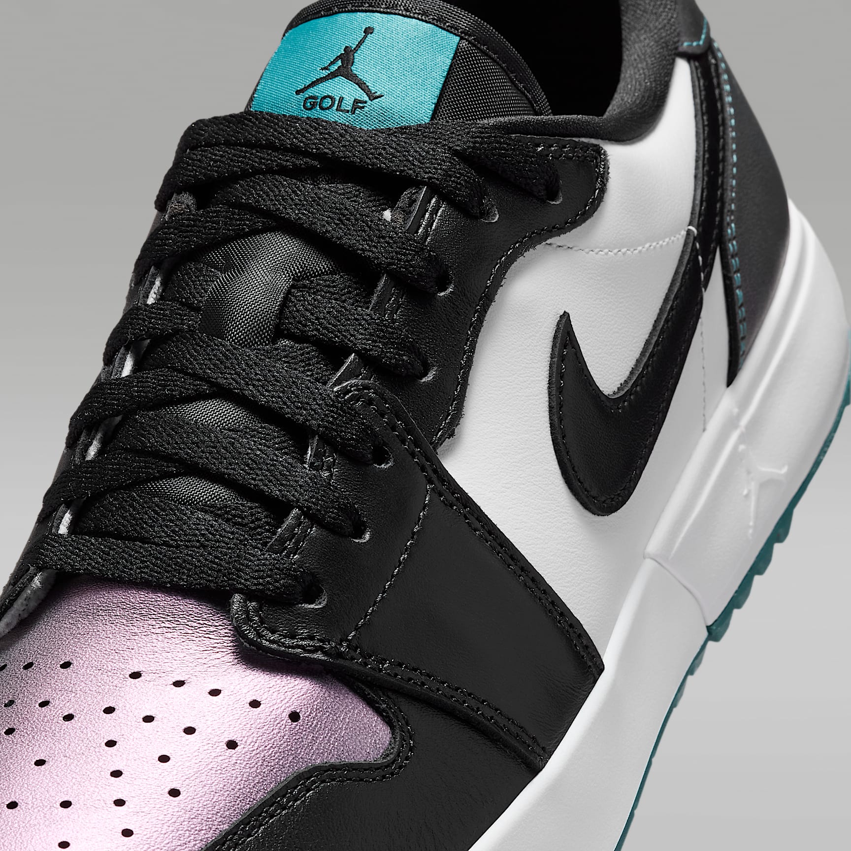 Air Jordan 1 Low G Golfschuh mit Spikes – Mineral Teal/Weiß/Schwarz