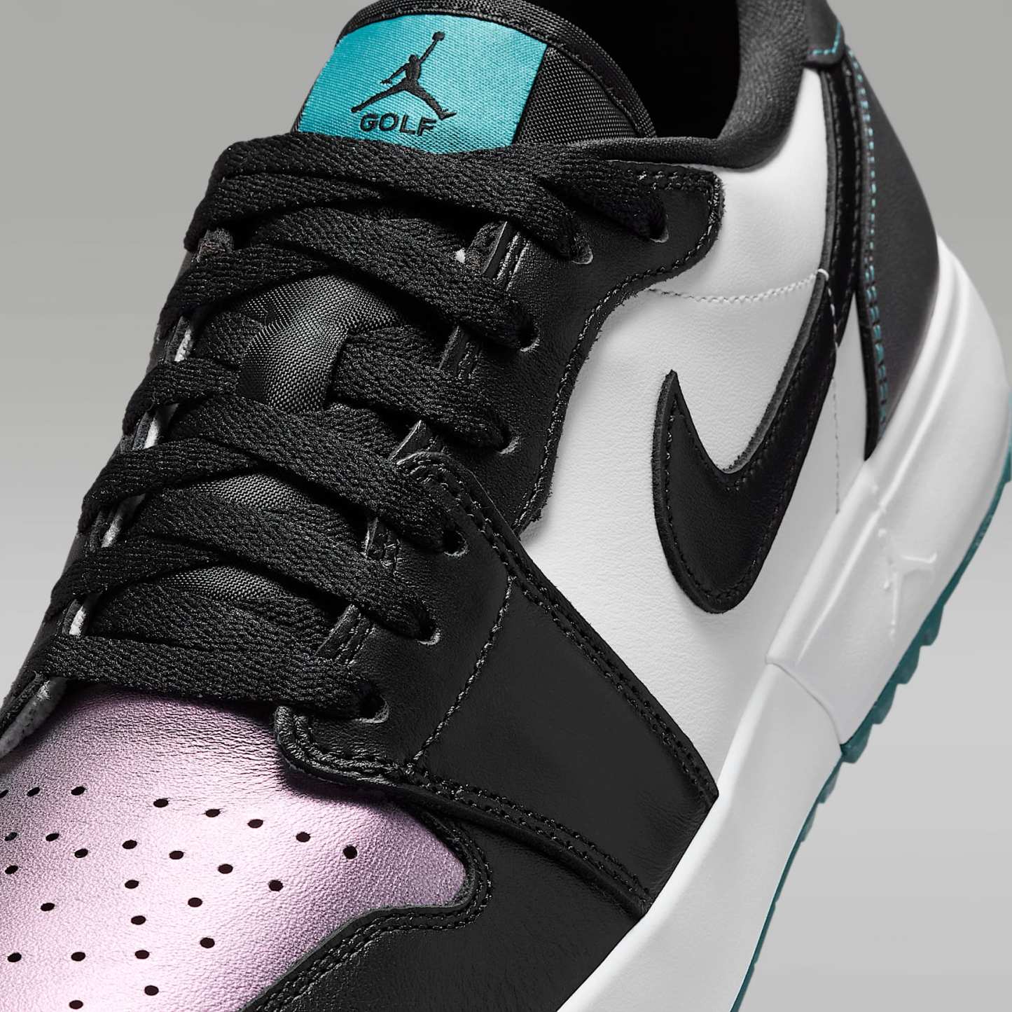 Air Jordan 1 Low G Golfschuh mit Spikes – Mineral Teal/Weiß/Schwarz