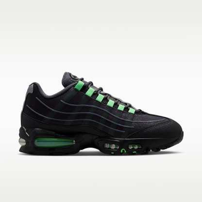 Nike Air Max 95 Big Bubble Tech Schuh (Herren) – Iron Grey/Schwarz/Metallic Silver/Illusion Green