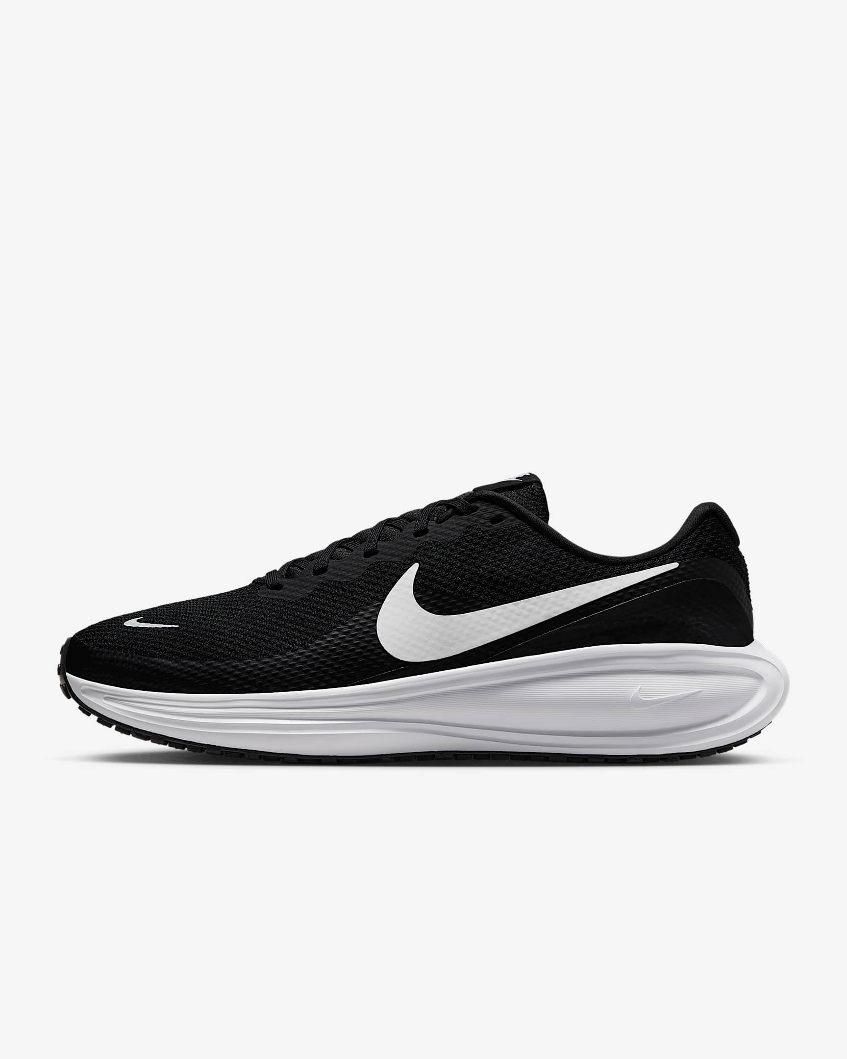 Nike Revolution 8 Straßenlaufschuh (Herren, weit) – Schwarz/Schwarz/Weiß
