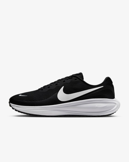Nike Revolution 8 Straßenlaufschuh (Herren, weit) – Schwarz/Schwarz/Weiß