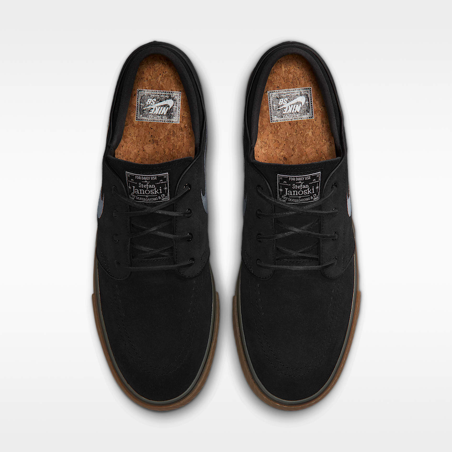 Nike SB Zoom Janoski OG+ Skateschuh – Schwarz/Schwarz/Gum Light Brown/Weiß