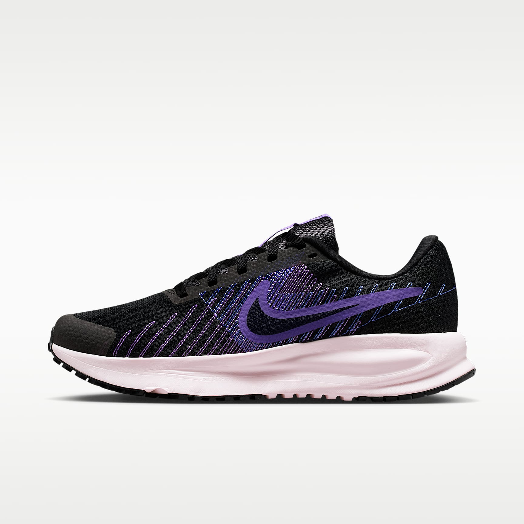 Nike Run Defy Straßenlaufschuh (Damen) – Schwarz/Bright Violet/Sapphire/Schwarz