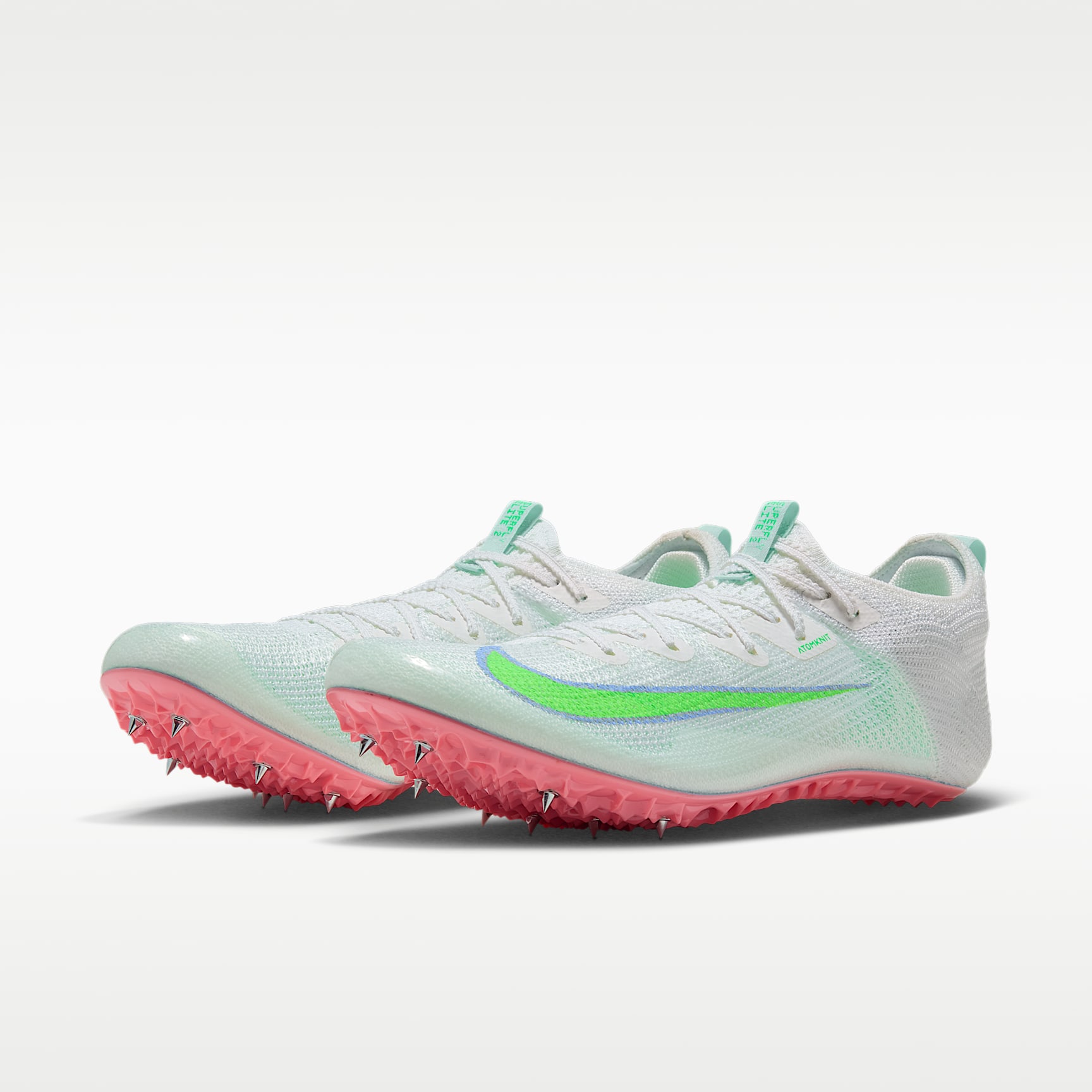 Nike Zoom Superfly Elite 2 Sprint-Spikes – Summit White/Aluminum/Atomic Pink/Electro Green