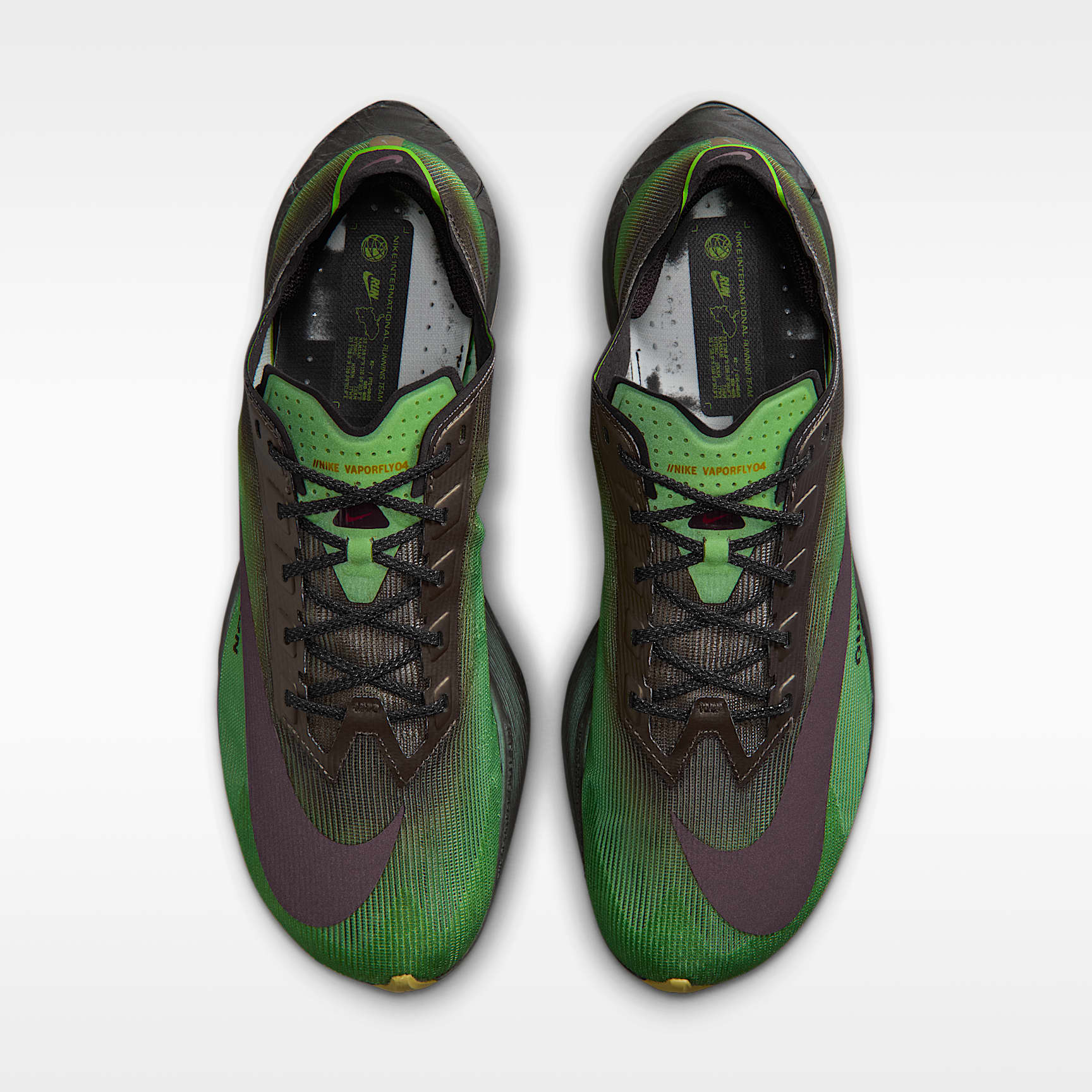 Nike Vaporfly 4 Laufschuh für Straßenwettkämpfe (Herren) – Chlorophyll/Off Noir/Mink Brown/Burgundy Ash