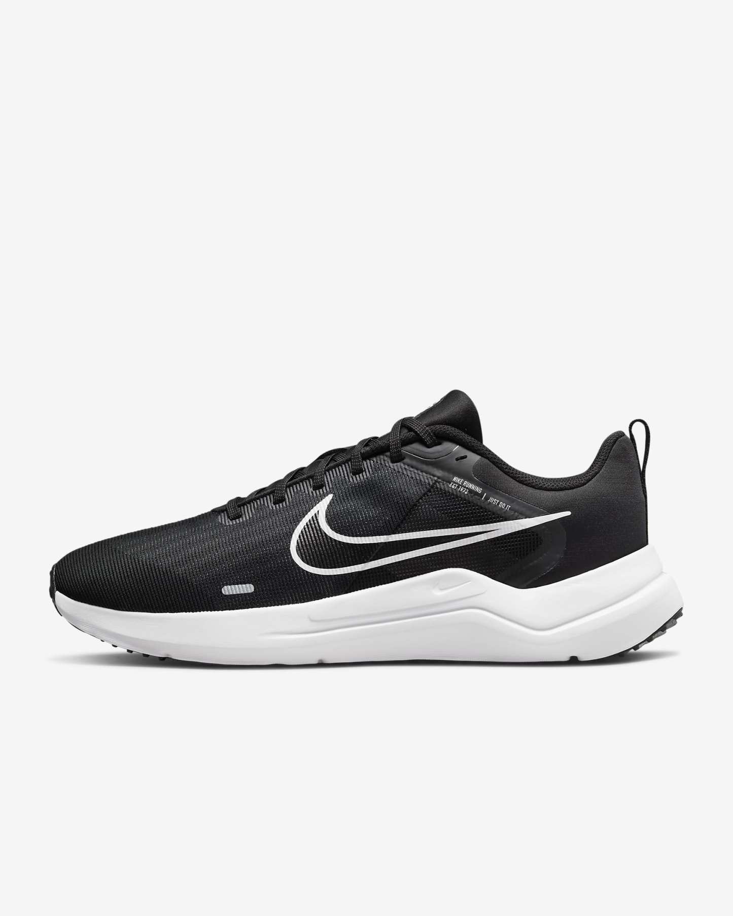 Nike Downshifter 12 Herren-Laufschuh – Schwarz/Dark Smoke Grey/Pure Platinum/Weiß