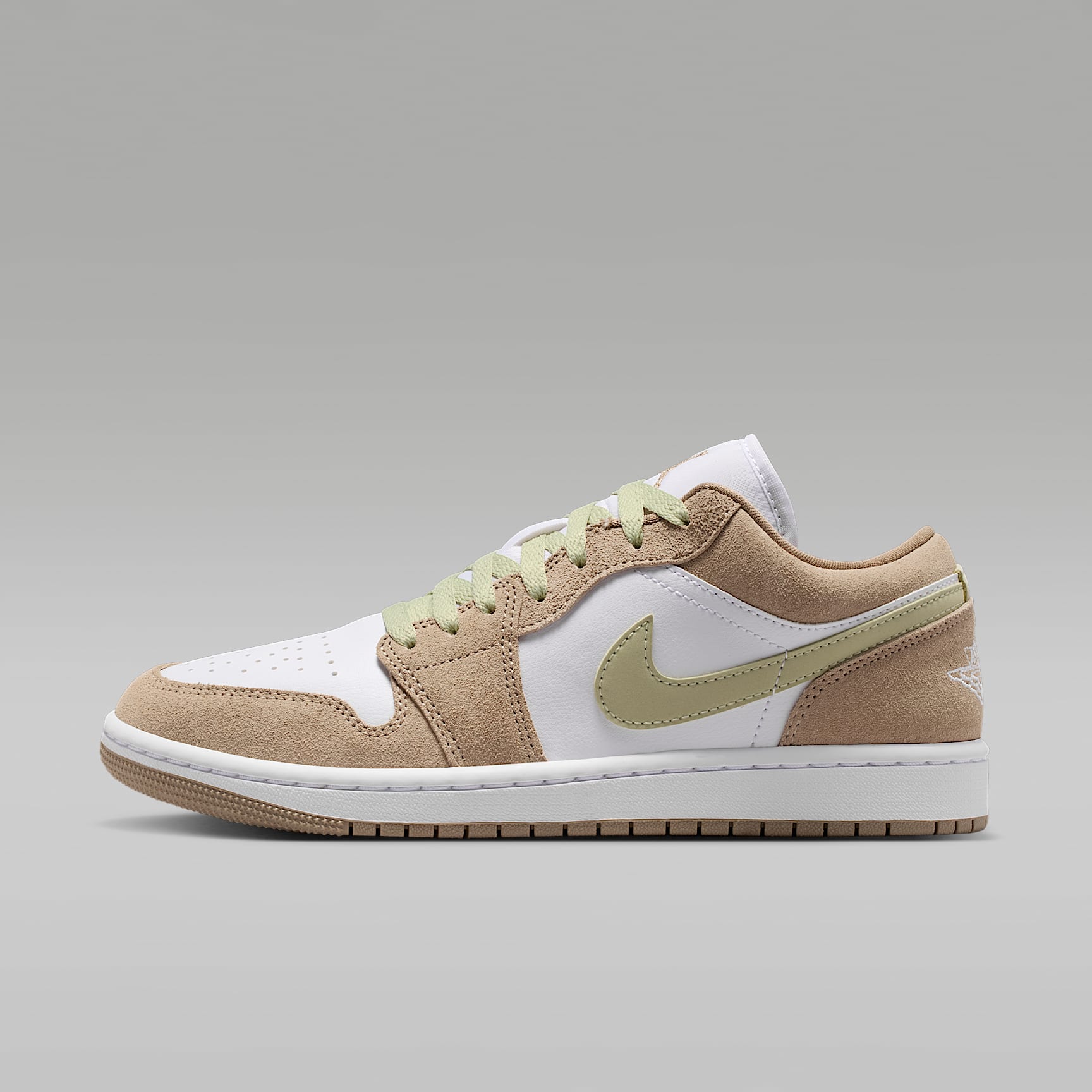 Air Jordan 1 Low Damenschuh – Khaki/Olive Aura/Sail/Weiß