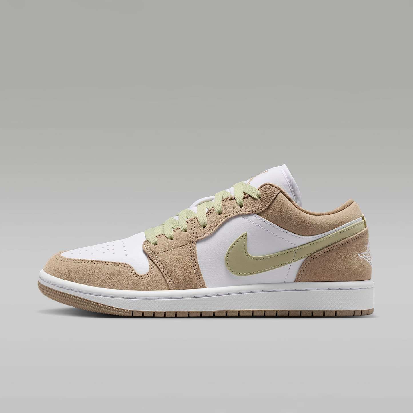 Air Jordan 1 Low Damenschuh – Khaki/Olive Aura/Sail/Weiß