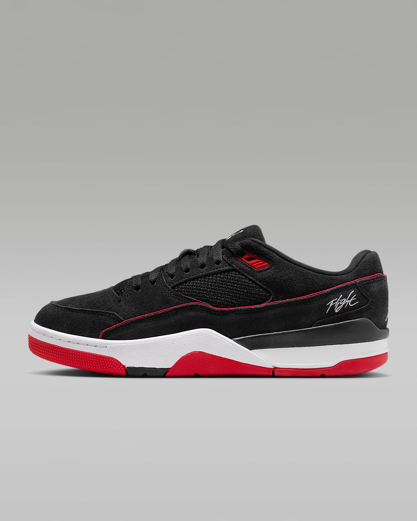 Jordan Flight Court Schuh (Herren) – Schwarz/University Red/Weiß