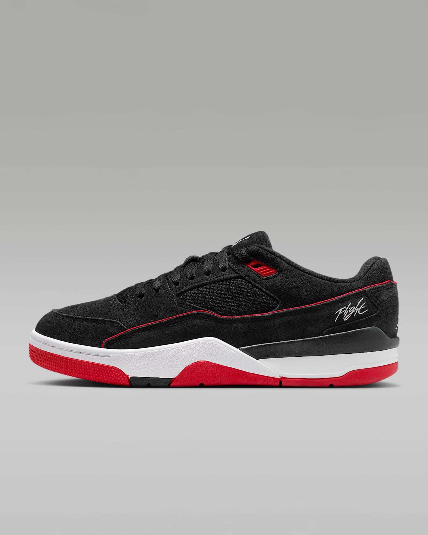 Jordan Flight Court Schuh (Herren) – Schwarz/University Red/Weiß