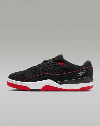 Jordan Flight Court Schuh (Herren) – Schwarz/University Red/Weiß
