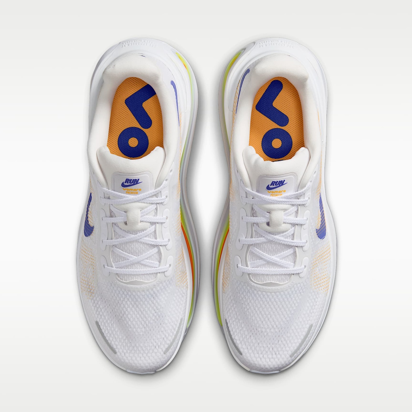Nike Vomero Premium Straßenlaufschuh (Herren) – Weiß/Total Orange/Laser Orange/Lapis