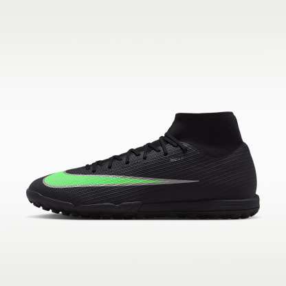 Nike Mercurial Superfly 11 Academy High-Top-Fußballschuh für Turf – Schwarz/Schwarz/Illusion Green