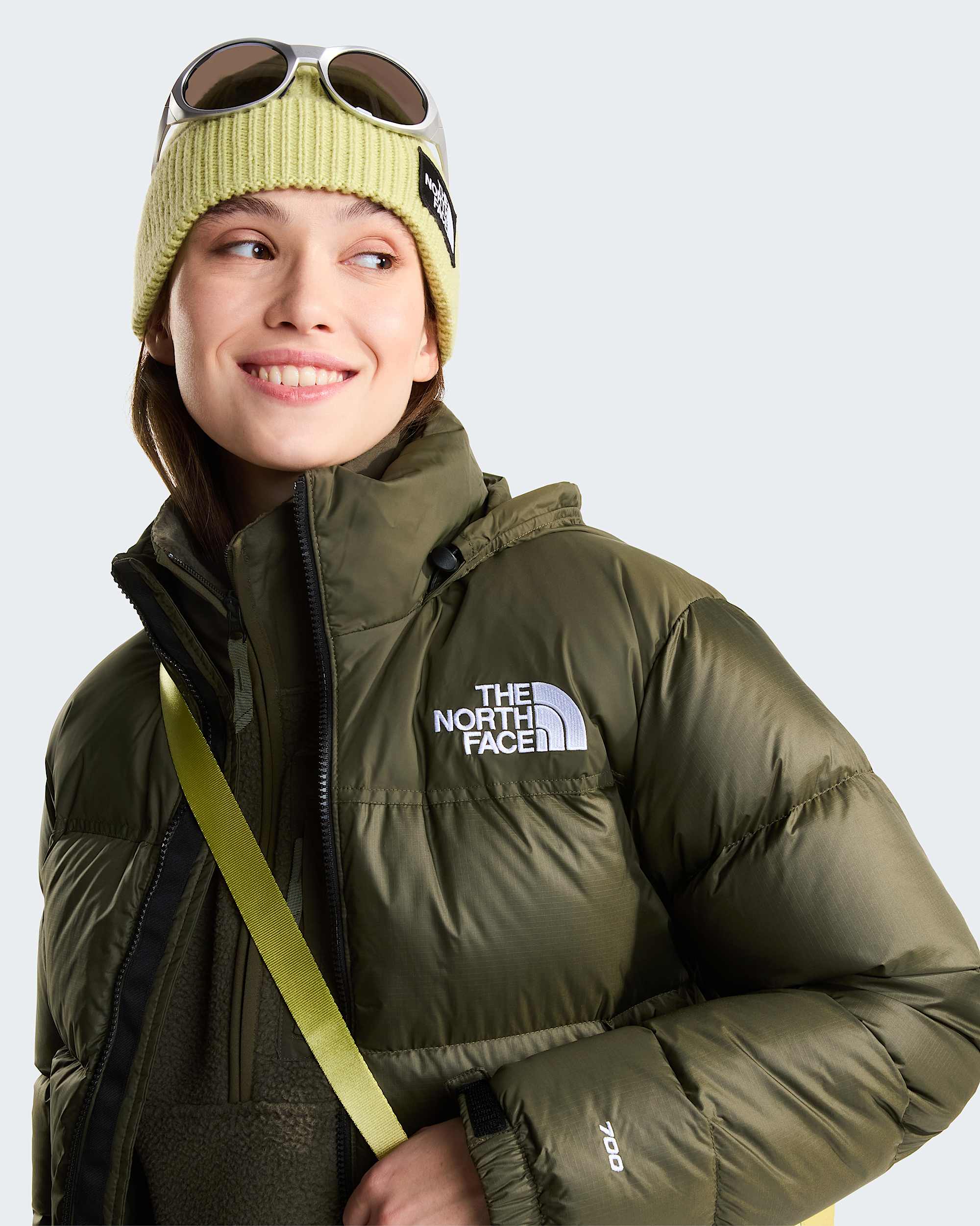 1996 Retro Nuptse Jacke für Damen – New Taupe Green