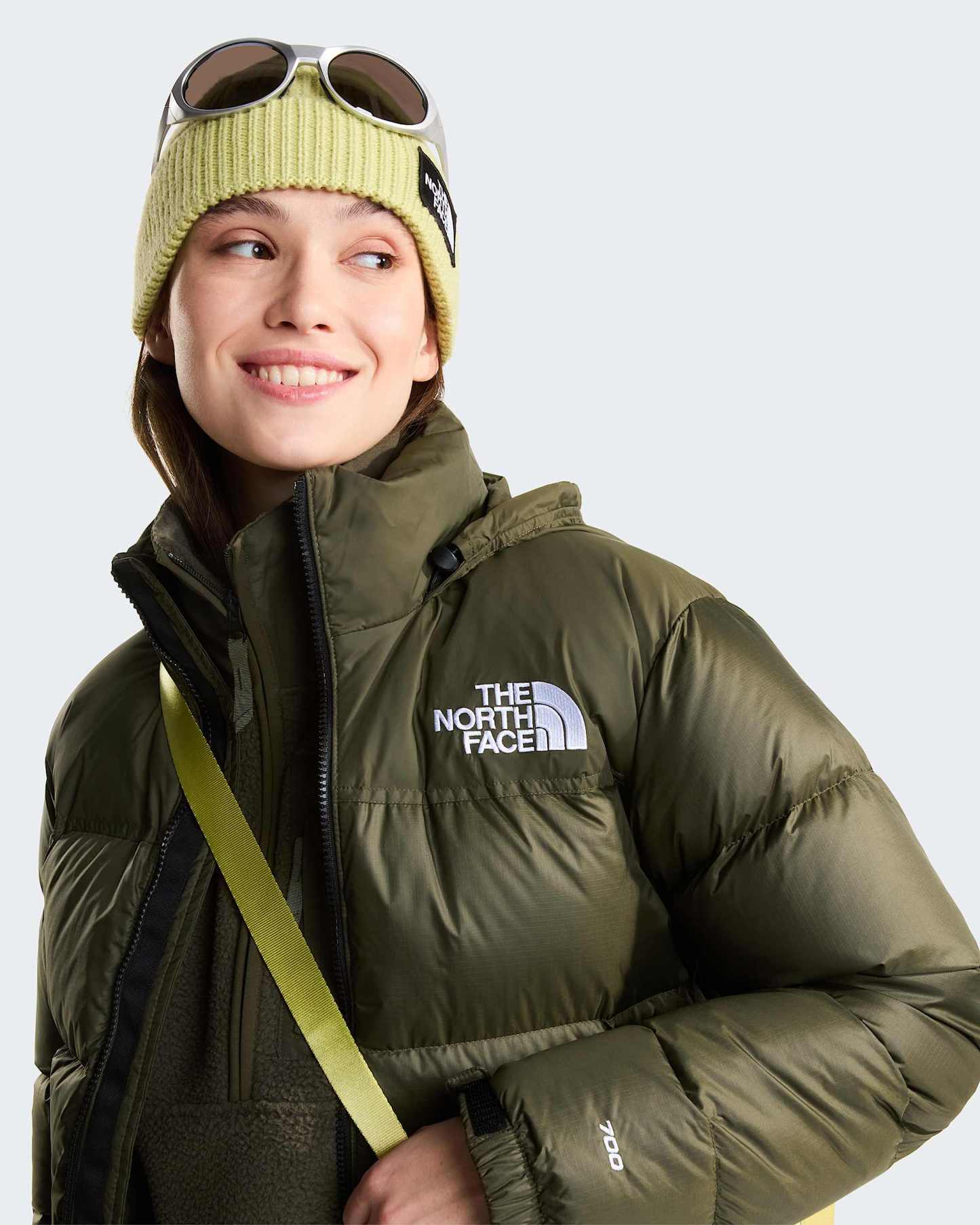 1996 Retro Nuptse Jacke für Damen – New Taupe Green